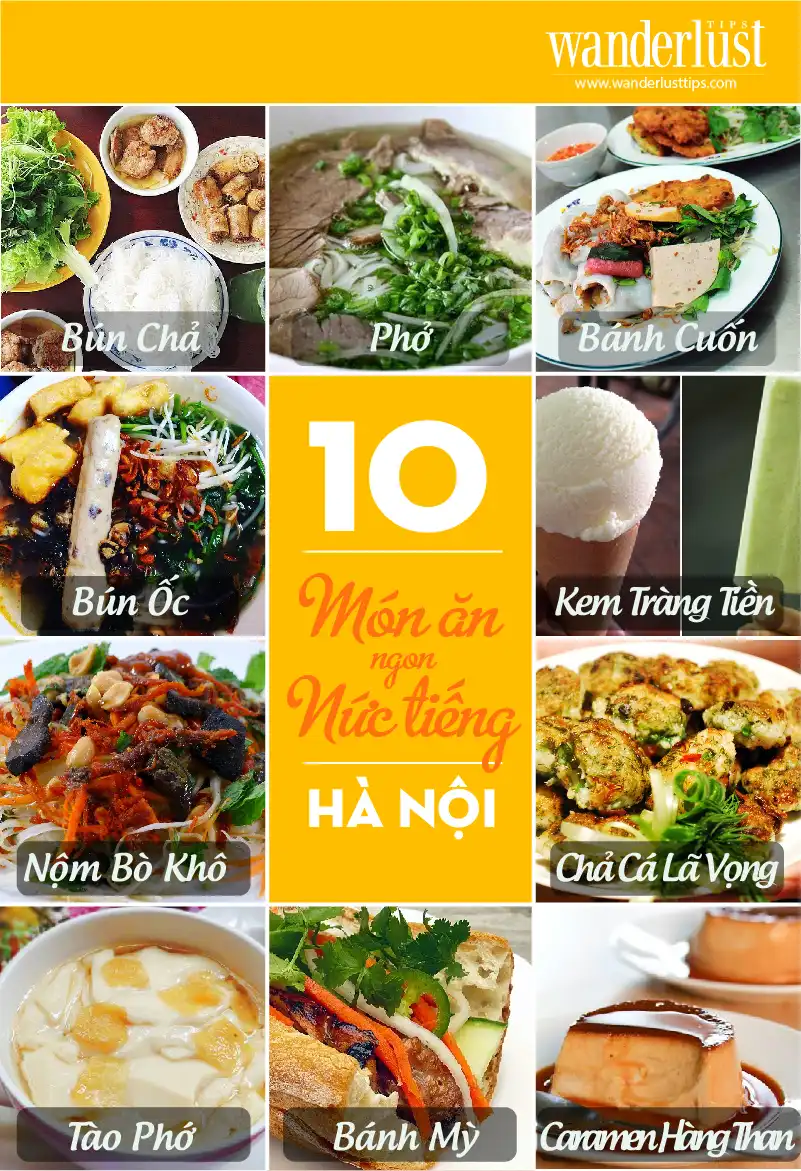 Tạp chí Du lịch Wanderlust Tips 10 món ngon nức tiếng Hà Thành
