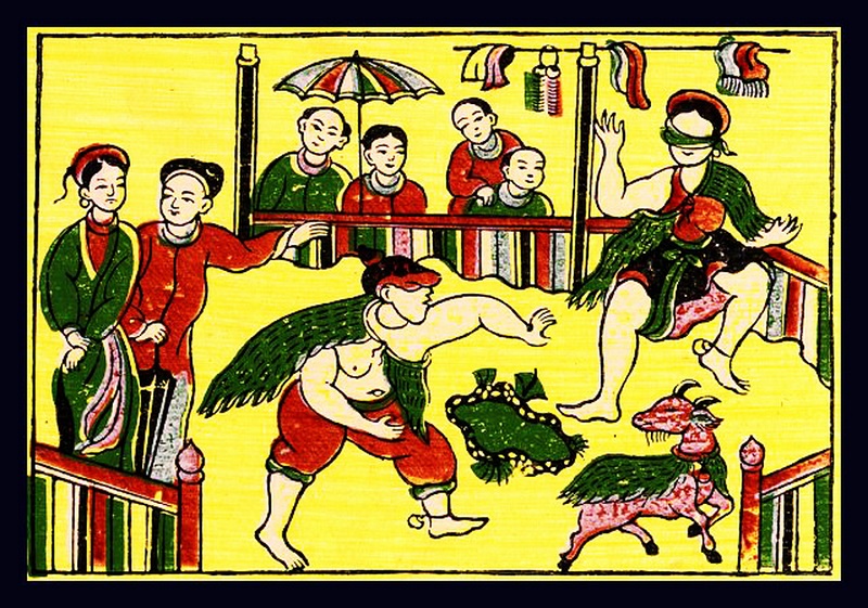 Ngày xuân chơi tranh dân gian 5 Bit mat bat de