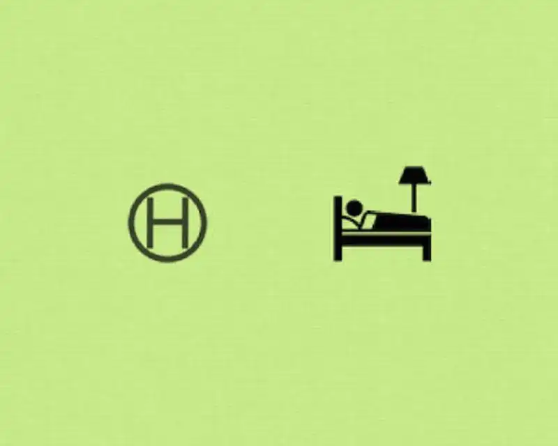 Nhật Bản thay thế các ký hiệu trong bản đồ du lịch 9 Biểu tượng bệnh viện cũ (trái) và mới (phải).