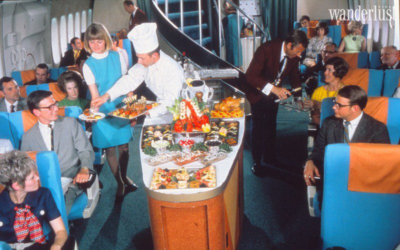 Tạp chí Du lịch Wanderlust Tips Ngạc nhiên đồ ăn hàng không những năm 60