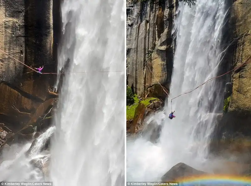 Mạo hiểm màn đi trên dây ngoạn mục bắc ngang qua thác Yosemite 7 wanderlust_tips_Ngoan-muc-man-di-tren-day-truoc-thac-tai-cong-vien-Yosemite 4