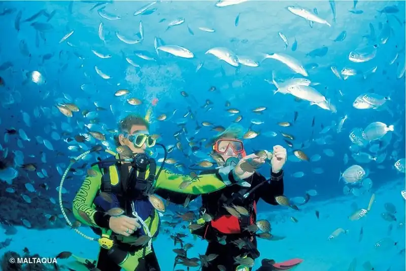 Ngoài ra, Malta còn có những khu vực lặn biển thuộc hàng tuyệt nhất thế giới. Du khách có nhiều lựa chọn, từ lặn ở khu biển nội địa, hang động, tới ngắm các xác tàu đắm, rạn san hô rực rỡ... Đặc biệt là nước ở đây khá ấm áp, khiến việc lặn biển thoải mái hơn nhiều