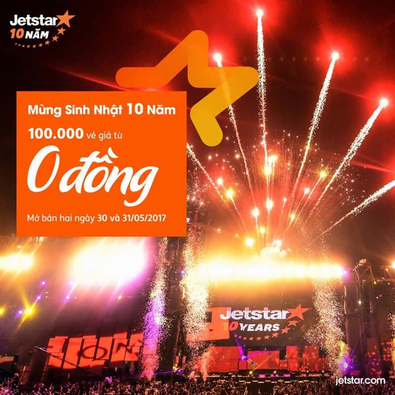 Jestar tung 100.000 vé máy bay giá 0 đồng