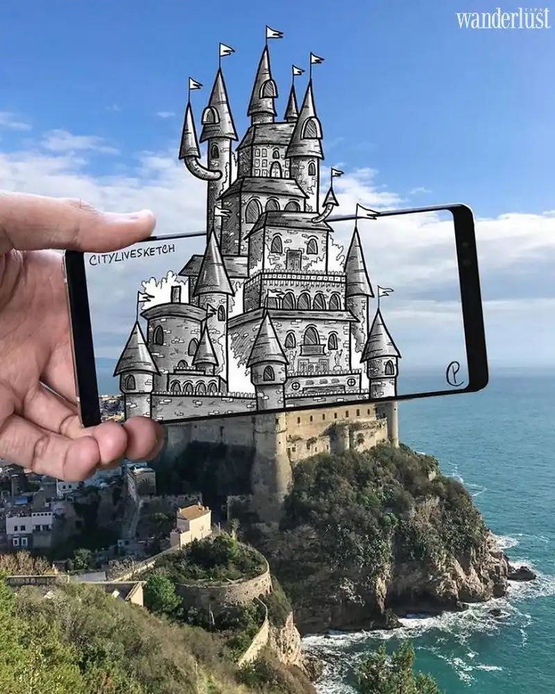 wanderlust tips nguoi nghe si tai hoa phac hoa 3D cac dia danh noi tieng 10