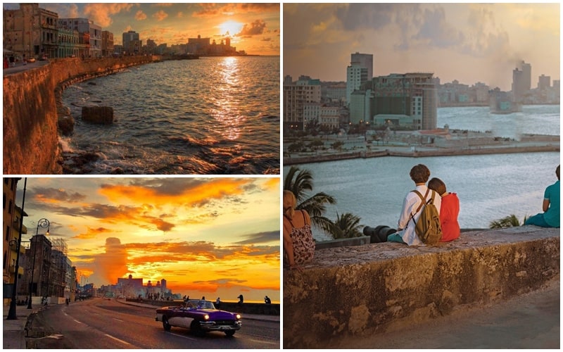 Tạp chí Du lịch Wanderlust Tips | Ngắm hoàng hôn đẹp tan chảy ở bờ biển Malecon, Cuba