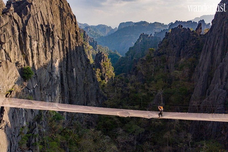 Đi qua vực thẳm chỉ bằng tấm lưới: Trải nghiệm mạo hiểm sắp ra mắt ở Lào